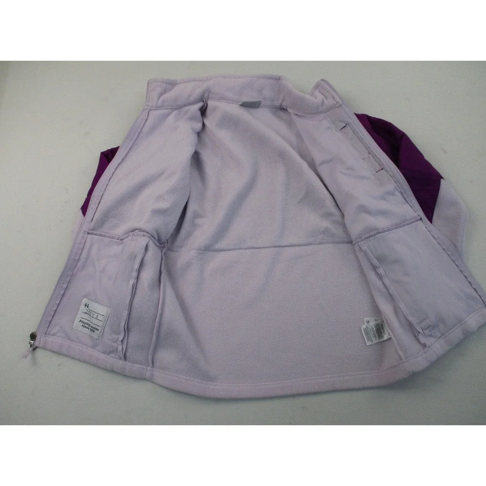Columbia Jacket Kids Medium 10/12 Purple Hybrid Fleece Quilted Full Zip Utility